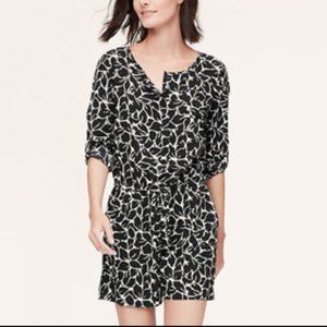 Ann Taylor Loft - Like New black and white floral romper